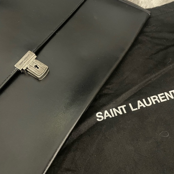 Saint Laurent Men's Leather Document Holder Briefcase - Picture 7 of 10